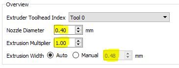 Extruder Calibration Settings